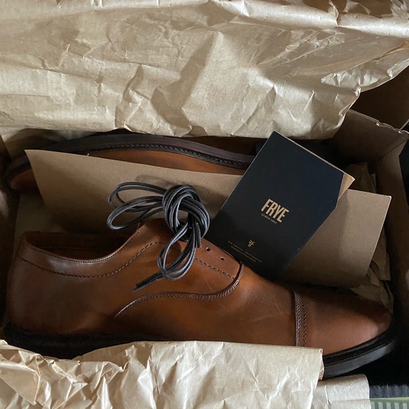 FRYE PAUL BAL OXFORD MEN’S BROWN LEATHER SIZE 12